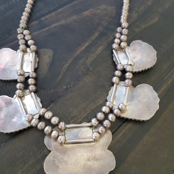 😍SOLD🤩Vintage Sterling Navajo Bisbee Turquoise Necklace - Picture 4 of 6